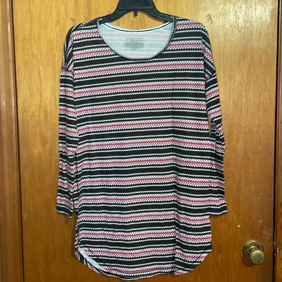 •VICTORIA'S SECRET•NWOT THE ANGEL LONG SLEEVE PINK/BLACK/WHITE SLEEP SHIRT XS - Picture 9 of 9